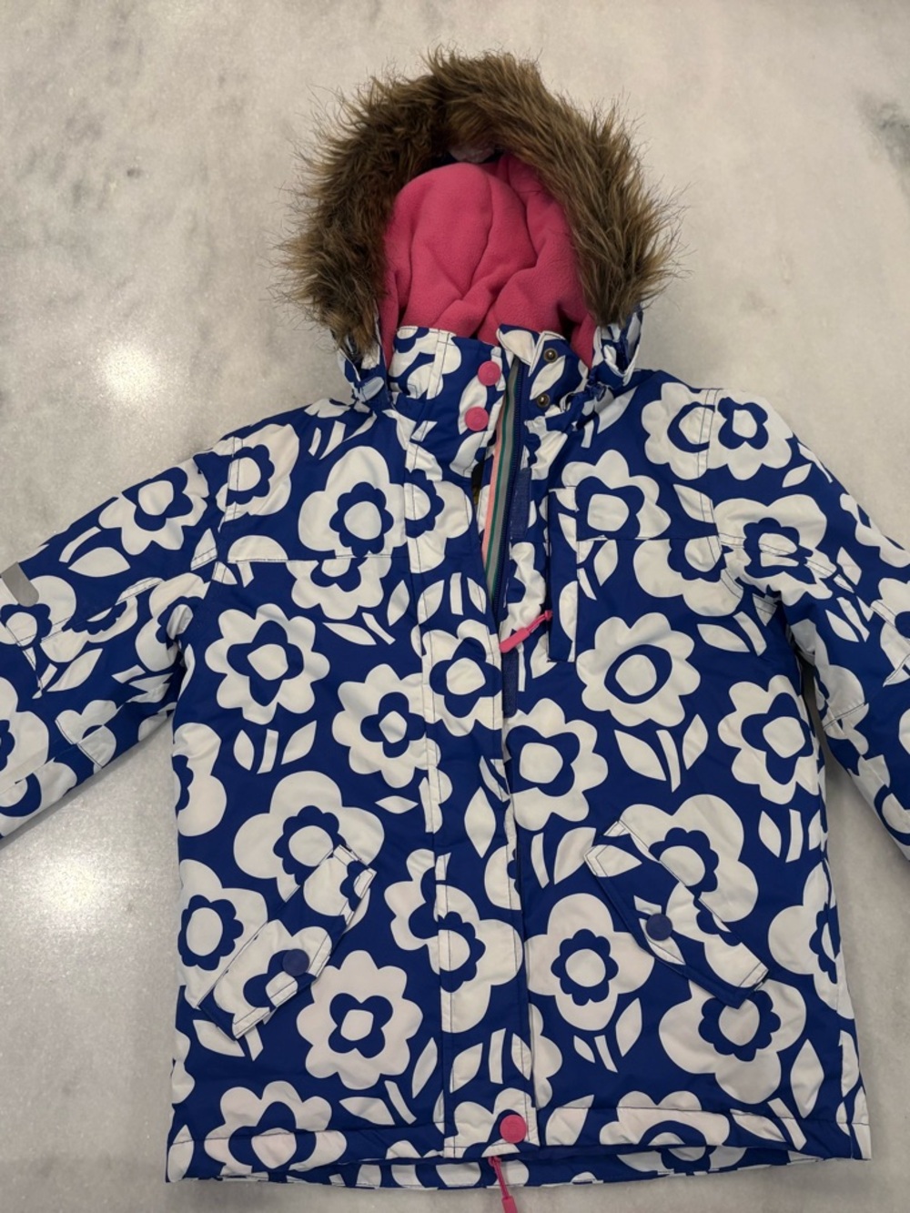 Mini-Biden Girls Floral All-Weather Ski/Snow Jacket Size Youth 7-8 Waterproof